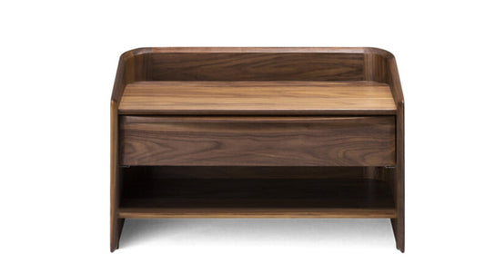 Mazonvintage-Elegant Walnut Wood Nightstand with Open Space