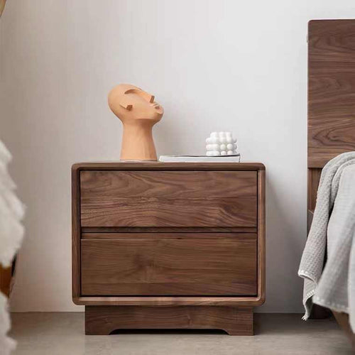 Mazonvintage-Timeless Black Walnut Wood Bedside Table