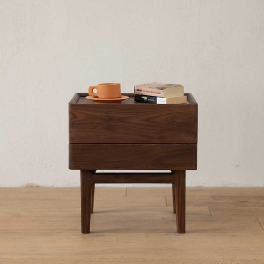 Mazonvintage-Eclipse Four High Leg Walnut Wood Bedside Table