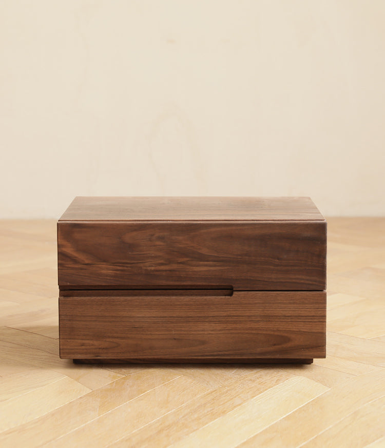 Mazonvintage-Minimalist Appeal Black Walnut Wood Nightstand