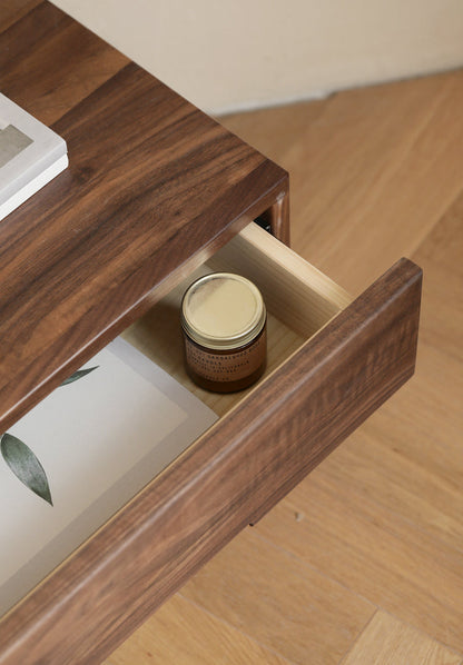 Mazonvintage-Minimalist Appeal Black Walnut Wood Nightstand