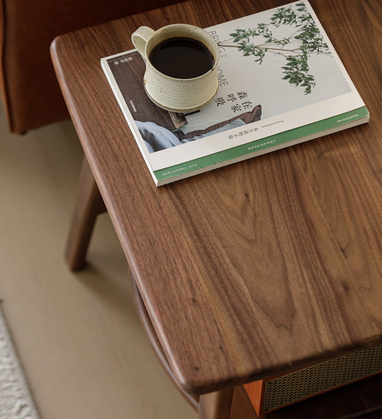 Mazonvintage-Danish Vintage Dual Walnut Wood End Table