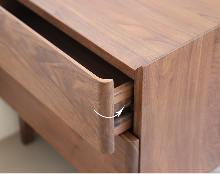Mazonvintage-Lost Horizon Style Black Walnut Wood Nightstand