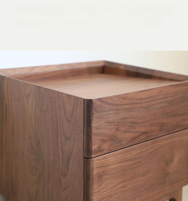 Mazonvintage-Lost Horizon Style Black Walnut Wood Nightstand
