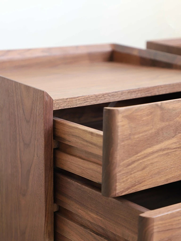 Mazonvintage-Lost Horizon Style Black Walnut Wood Nightstand