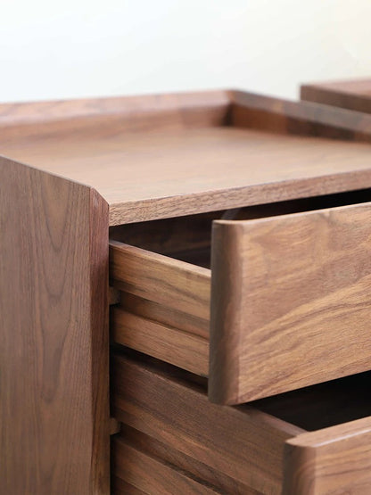 Mazonvintage-Lost Horizon Style Black Walnut Wood Nightstand
