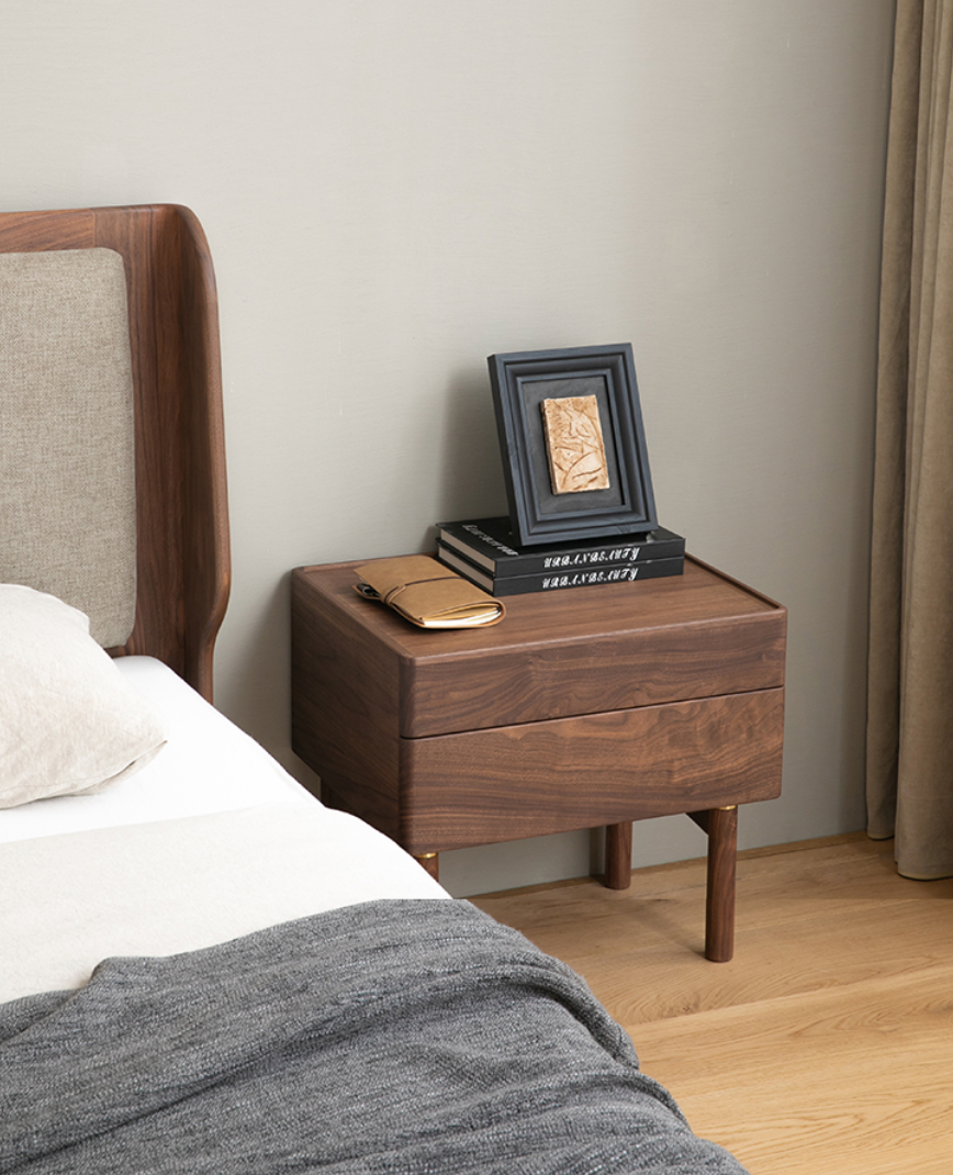 Mazonvintage-Art Deco Black Walnut Wood Night Table
