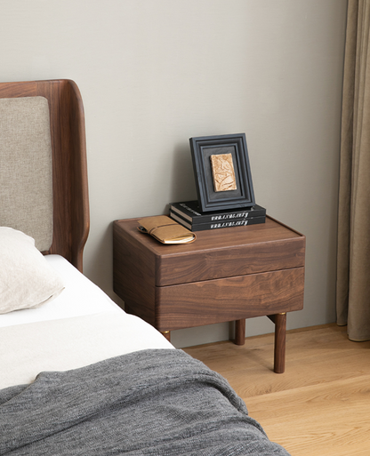 Mazonvintage-Art Deco Black Walnut Wood Night Table
