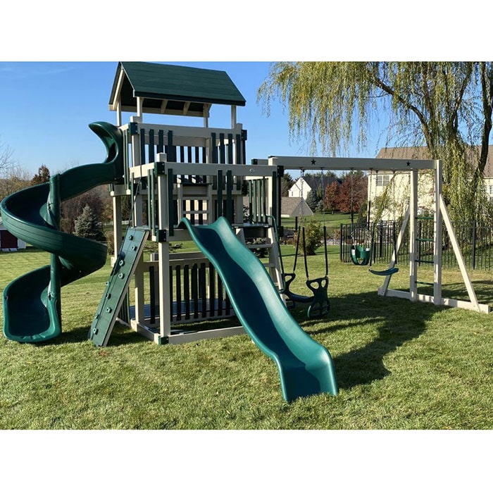 Orbit Nebula Climber Vinyl Swing Set