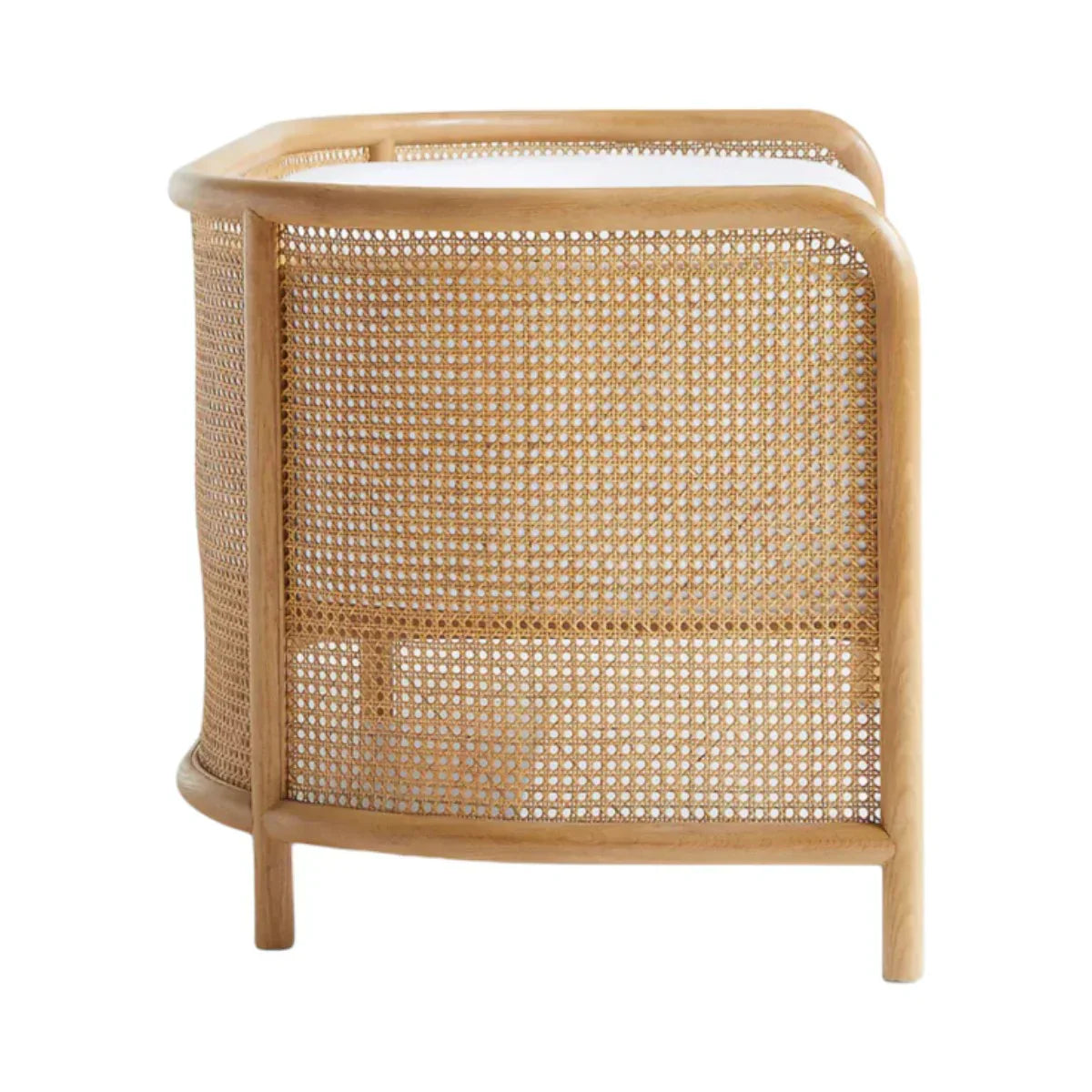 Galvan Ash Wood & Rattan 3 Seater Sofa