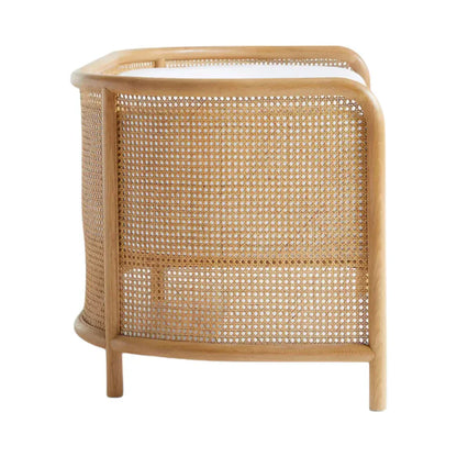 Galvan Ash Wood & Rattan 3 Seater Sofa