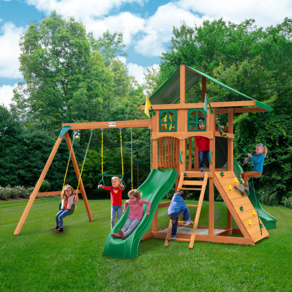 MazonvintagePlaysets Outing With Tube Slide Swing Set