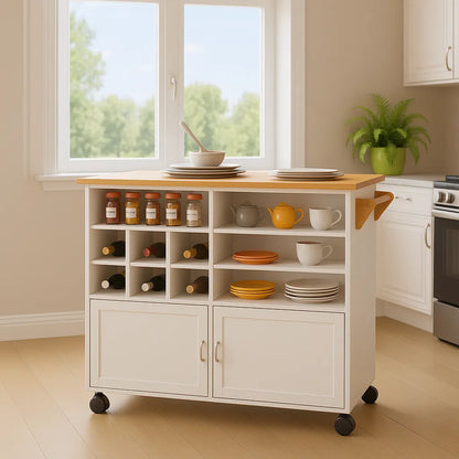White Kitchen Cabinet With Storage Drawers