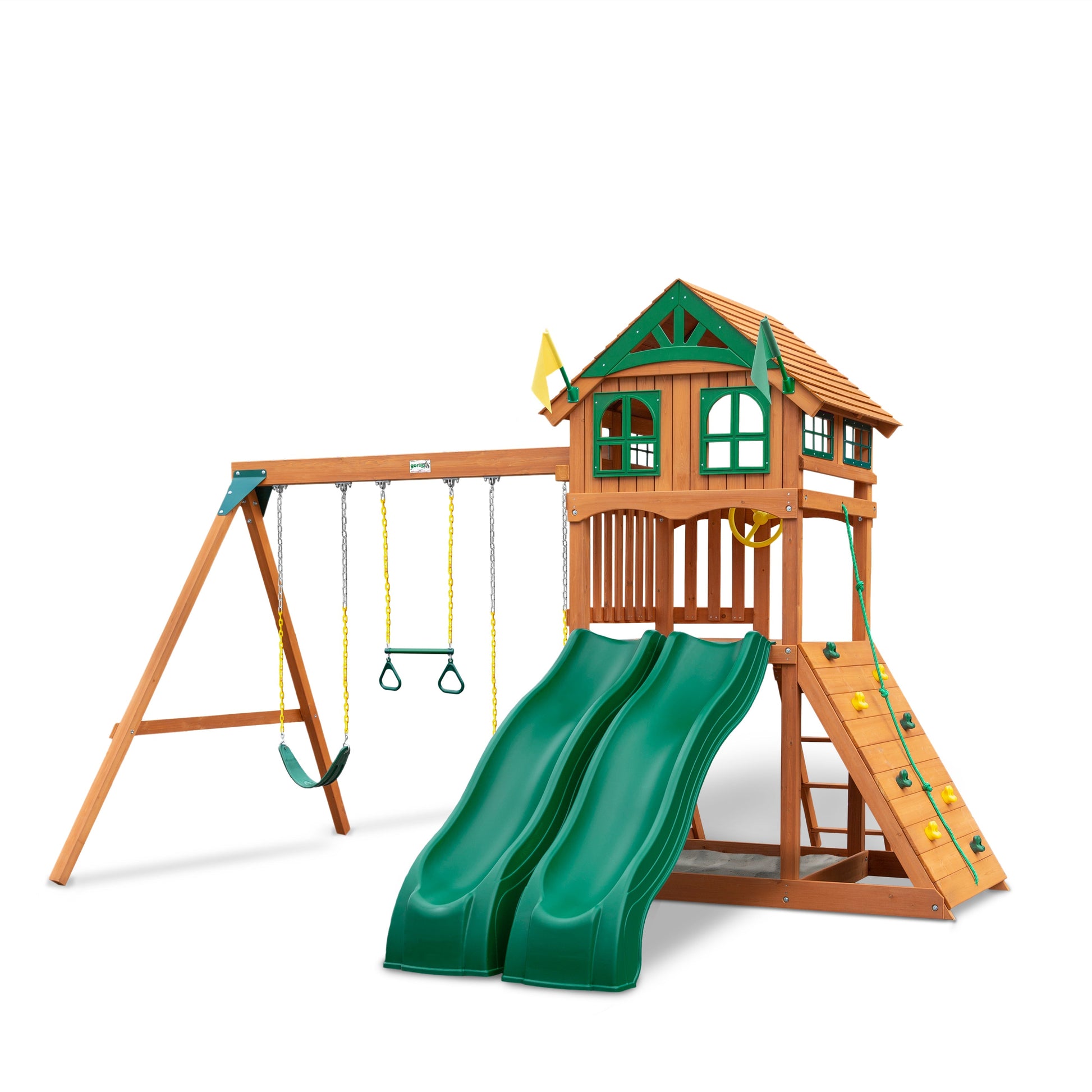 MazonvintagePlaysets Outing With Dual Slides Swing Set