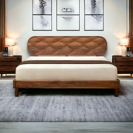 Aase Walnut Wood Bed