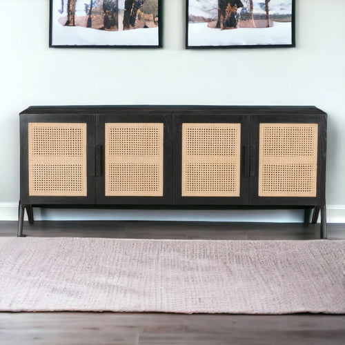 Aderes Teak Wood & Rattan TV Unit