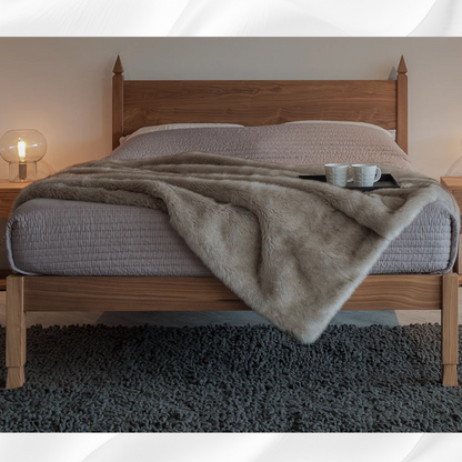 Aidan Walnut Wood Bed