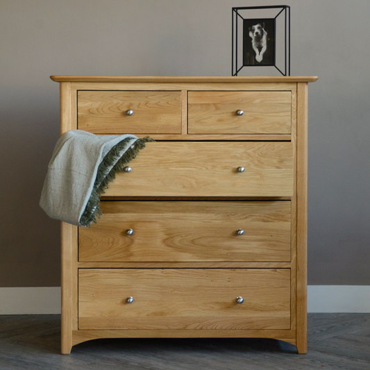 Aragon Oak Wood Chest of Drawers