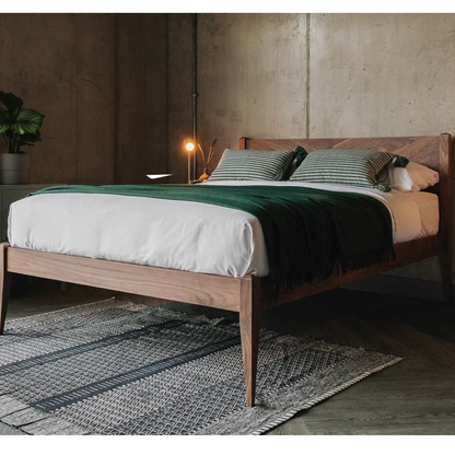 Bricen Walnut Wood Bed