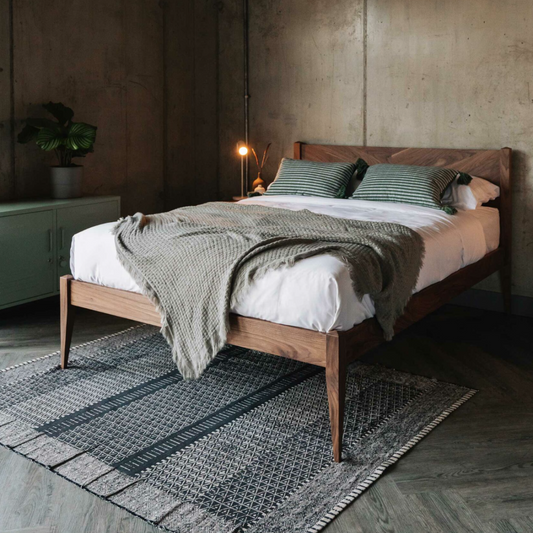 Bricen Walnut Wood Bed
