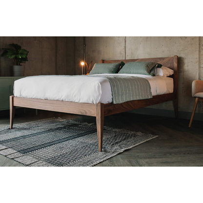 Bricen Walnut Wood Bed