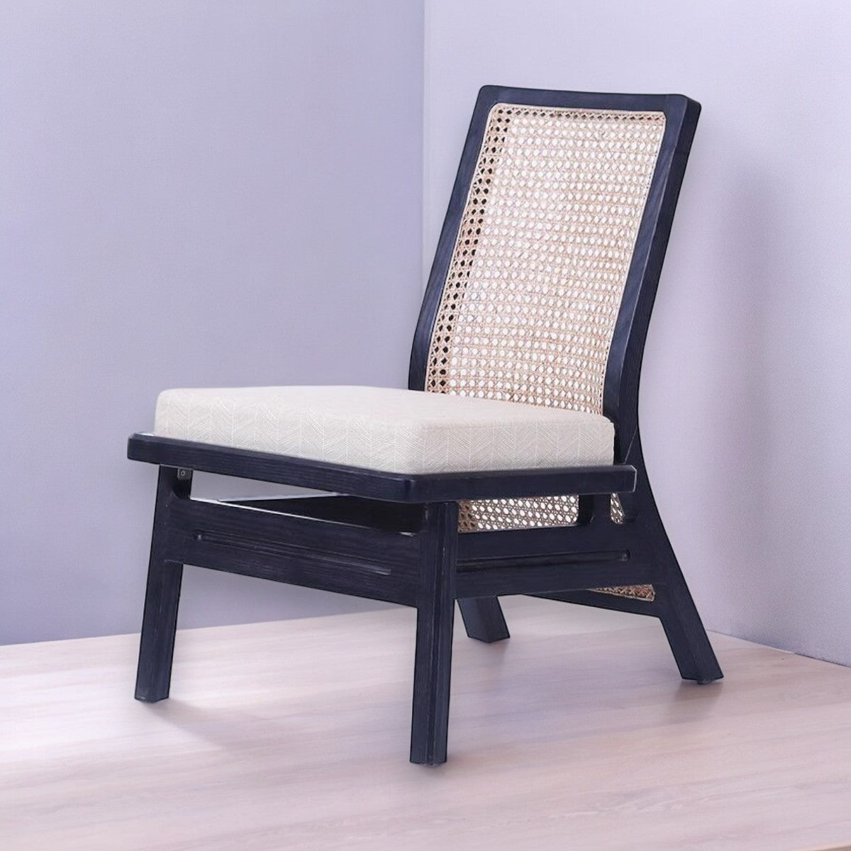 Buana Oak Wood & Cane Lounge Chair