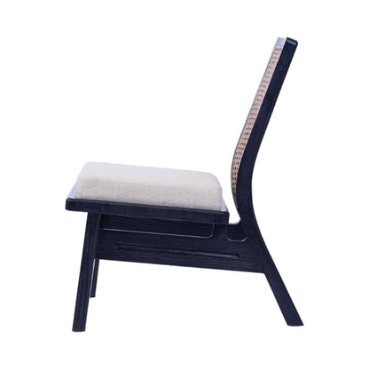 Buana Oak Wood & Cane Lounge Chair