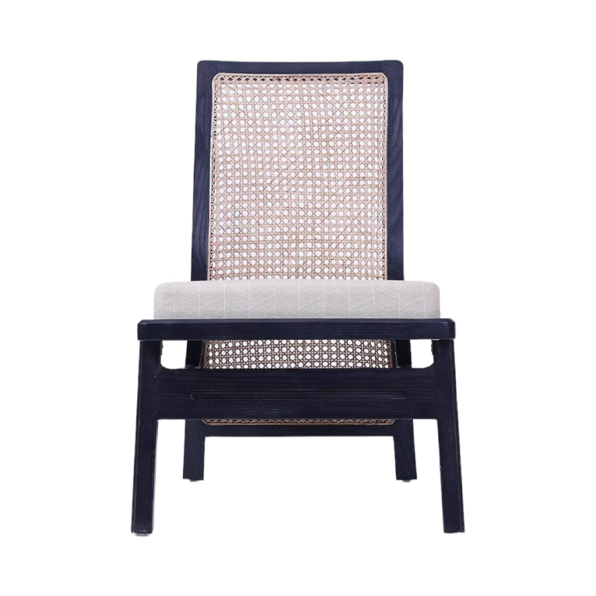 Buana Oak Wood & Cane Lounge Chair