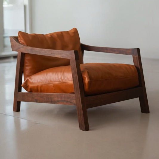 Calvine Walnut Wood Arm Chair