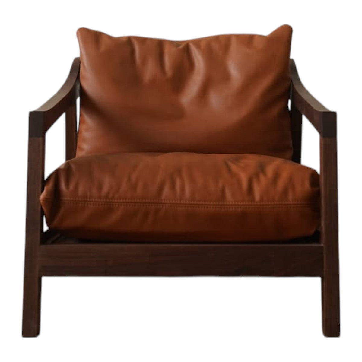 Calvine Walnut Wood Arm Chair