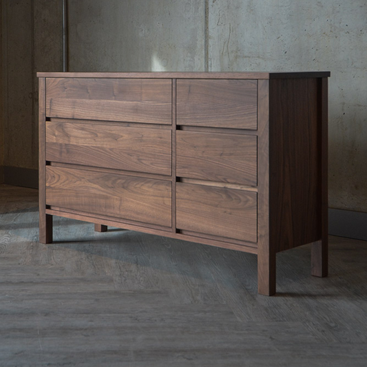 Careen Walnut Wood 6 Drawer Chest