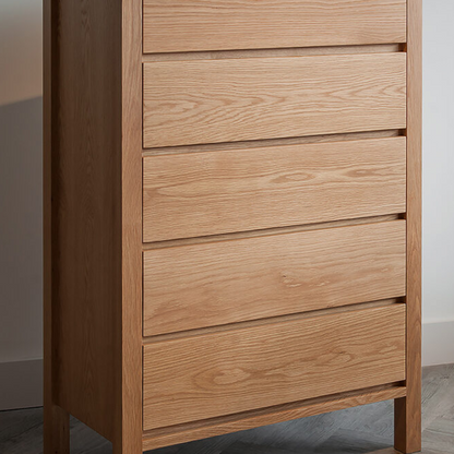 Caressa Oak Wood Chest of 5 Drawers