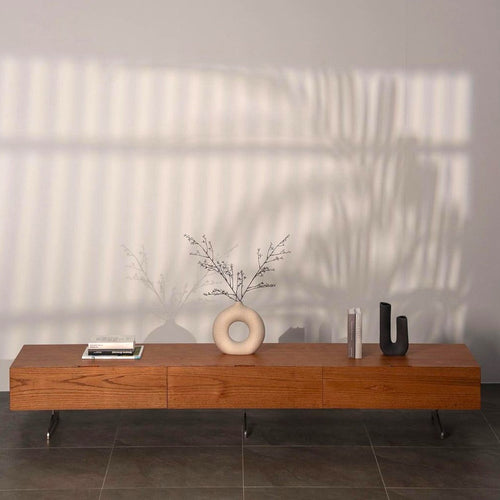 Caron Red Oak Wood TV Unit