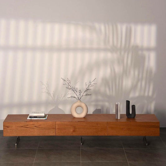 Caron Red Oak Wood TV Unit