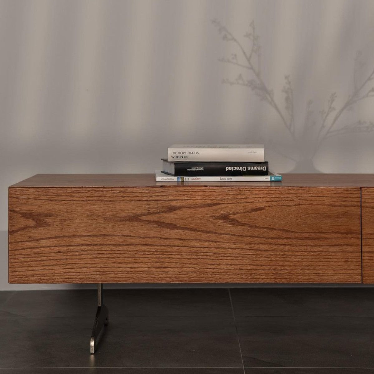 Caron Red Oak Wood TV Unit
