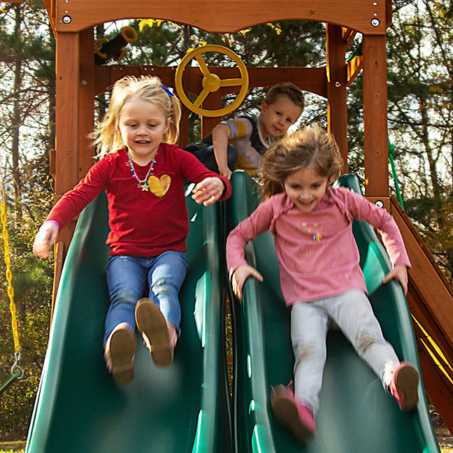 MazonvintagePlaysets Outing With Dual Slides Swing Set