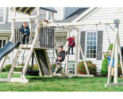 Comet Vinyl Swing Set with Monkey Bars