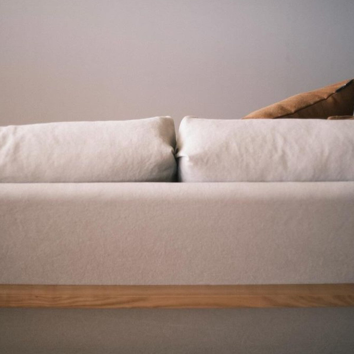 Darrin 3 Seater Oak Wood & Fabric Sofa