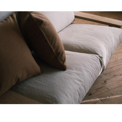 Darrin 3 Seater Oak Wood & Fabric Sofa