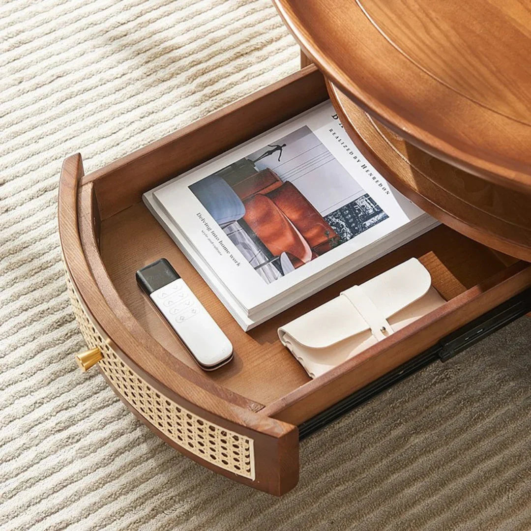 Dastan Ash Wood & Rattan Coffee Table