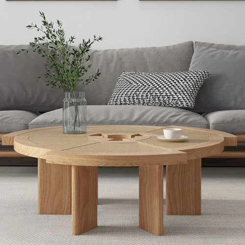 David Ash Wood & Rattan Coffee Table