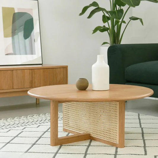 Dax Ash Wood & Rattan Coffee Table