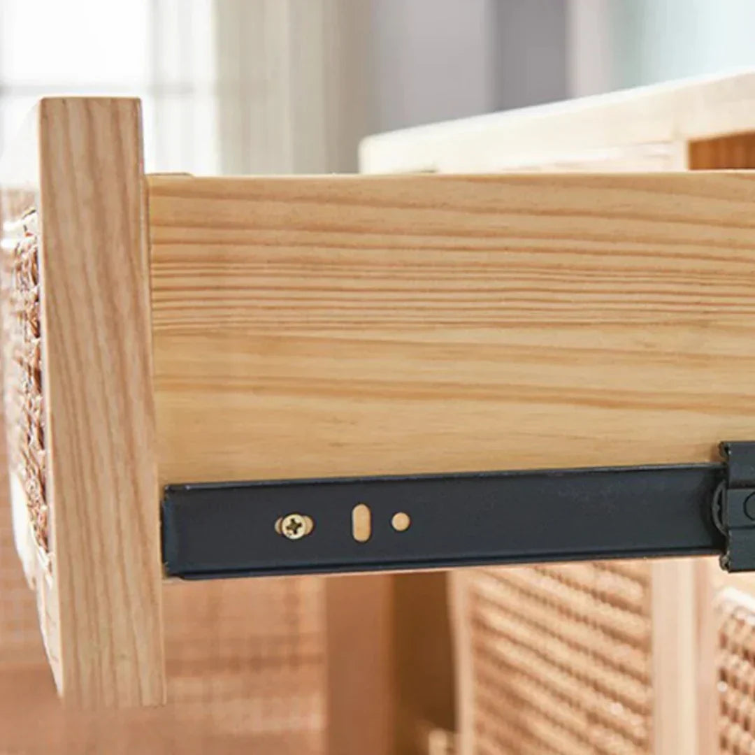 Dean Ash Wood & Rattan Sideboard