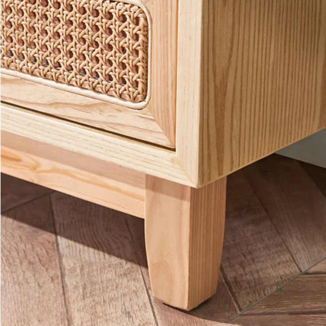 Dean Ash Wood & Rattan Sideboard