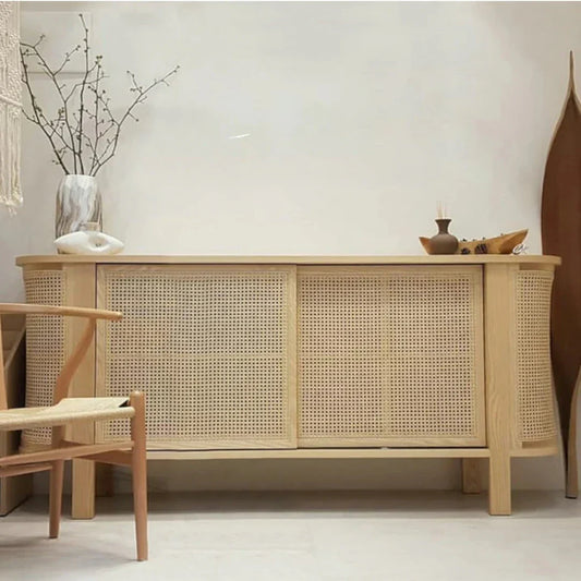 Edric Ash Wood & Rattan Sideboard