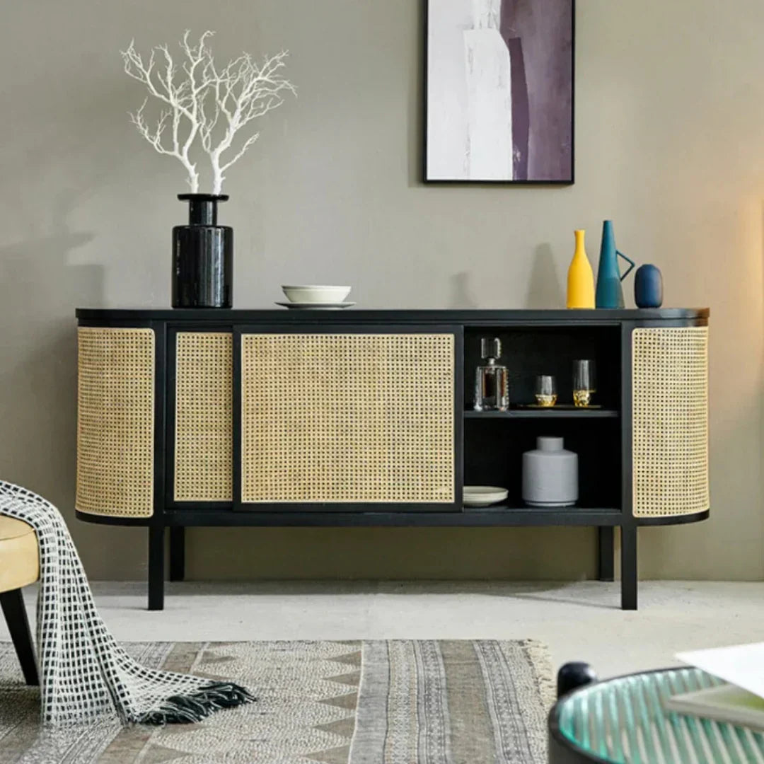 Edric Ash Wood & Rattan Sideboard