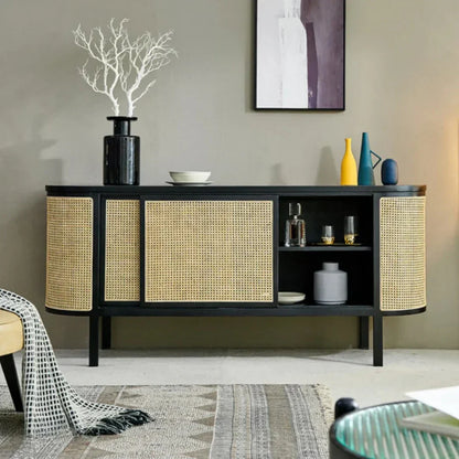 Edric Ash Wood & Rattan Sideboard