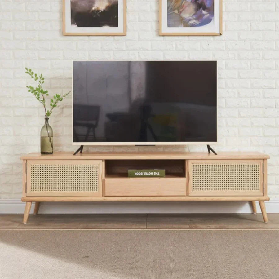 Edwina Ash Wood & Rattan TV Unit