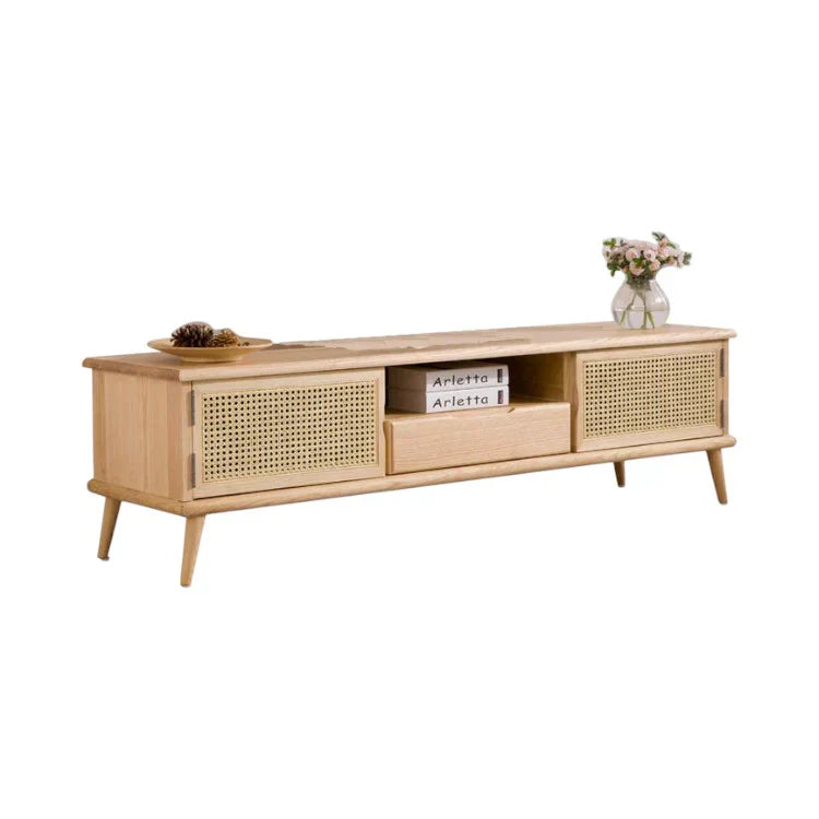 Edwina Ash Wood & Rattan TV Unit
