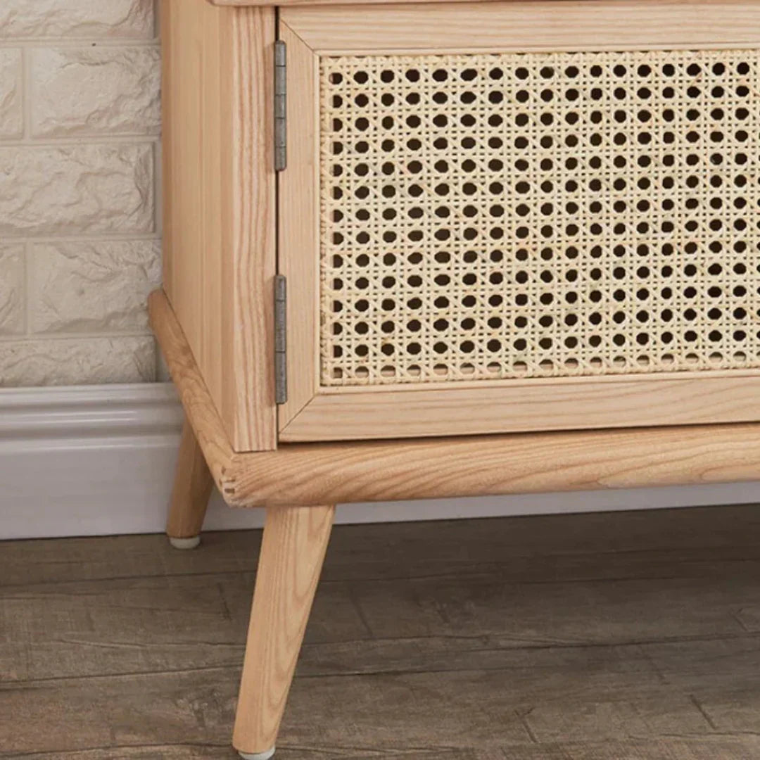 Edwina Ash Wood & Rattan TV Unit